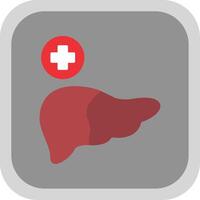 Liver Flat Round Corner Icon vector