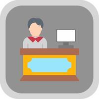 Reception Flat Round Corner Icon vector