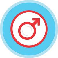 Male symbol Flat Multi Circle Icon vector