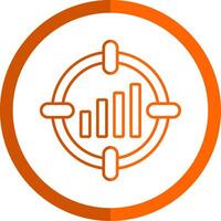 objetivo línea naranja circulo icono vector