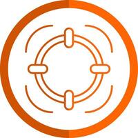 objetivo línea naranja circulo icono vector