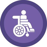 Disabled Person Glyph Multi Circle Icon vector