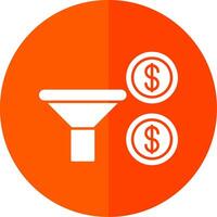 Sales Funnel Glyph Red Circle Icon vector