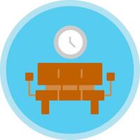 Waiting Room Flat Multi Circle Icon vector