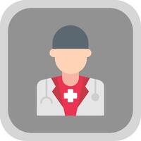 Patient Flat Round Corner Icon vector