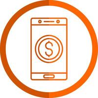 Currency Line Orange Circle Icon vector