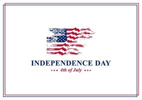contento independencia día EE.UU. 4to de julio. bandera, saludo tarjeta, invitación, póster, volantes con texto. vector