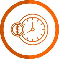 Time Is Money Line Orange Circle Icon vector