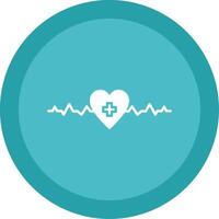 Heartbeat Glyph Multi Circle Icon vector