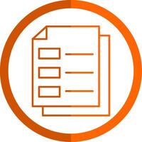 Document Line Orange Circle Icon vector