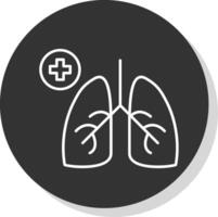 Pulmonology Line Grey Circle Icon vector