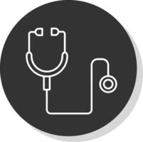 Stethoscope Line Grey Circle Icon vector