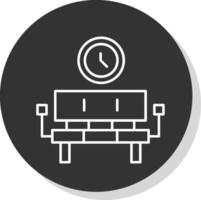 Waiting Room Line Grey Circle Icon vector