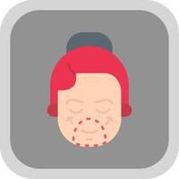 Facial Plastic Surgery Flat Round Corner Icon vector