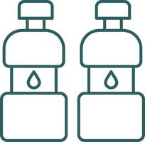 Two Bottles Line Gradient Round Corner Icon vector