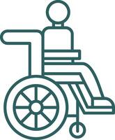 Disabled Person Line Gradient Round Corner Icon vector