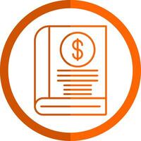 Book Line Orange Circle Icon vector