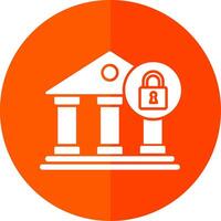 Bank Close Glyph Red Circle Icon vector