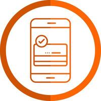 Payment Gateway Line Orange Circle Icon vector