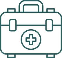 First Aid Box Line Gradient Round Corner Icon vector
