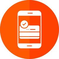 Payment Gateway Glyph Red Circle Icon vector