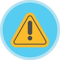 Warning Sign Flat Multi Circle Icon vector