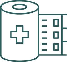 Bandage Roll Line Gradient Round Corner Icon vector