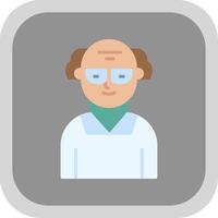 Scientist Flat Round Corner Icon vector