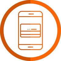 Mobile Banking Line Orange Circle Icon vector