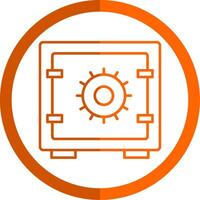 Safe Box Line Orange Circle Icon vector