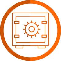 Safe Box Line Orange Circle Icon vector