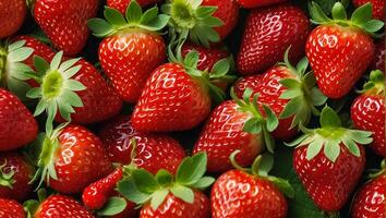 ripe juicy strawberry closeup background photo
