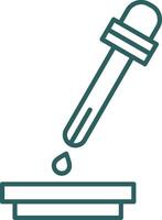 Pipette Line Gradient Round Corner Icon vector