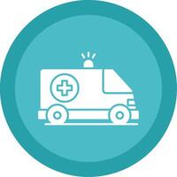 Ambulance Glyph Multi Circle Icon vector