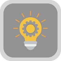 Light Bulb Flat Round Corner Icon vector