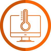 Temperature Line Orange Circle Icon vector