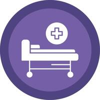Hospital Bed Glyph Multi Circle Icon vector