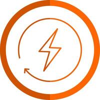 Energy Line Orange Circle Icon vector