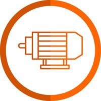 Electric Motor Line Orange Circle Icon vector