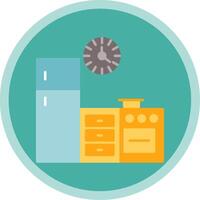 Kitchen Flat Multi Circle Icon vector