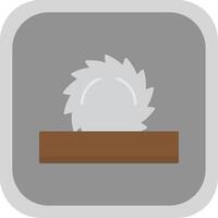 Circular Saw Flat Round Corner Icon vector