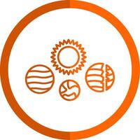 Solar System Line Orange Circle Icon vector
