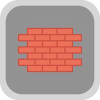Brick Wall Flat Round Corner Icon vector