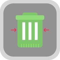 Waste Reduction Flat Round Corner Icon vector