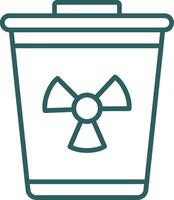 Toxic Waste Line Gradient Round Corner Icon vector