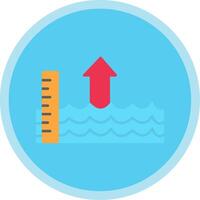 Sea Level Rise Flat Multi Circle Icon vector