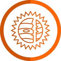 Destroyed Line Orange Circle Icon vector