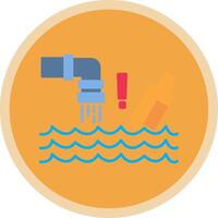 Water Pollution Flat Multi Circle Icon vector