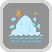 Melting Ice Flat Round Corner Icon vector