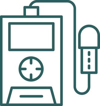 Radiation Detector Line Gradient Round Corner Icon vector